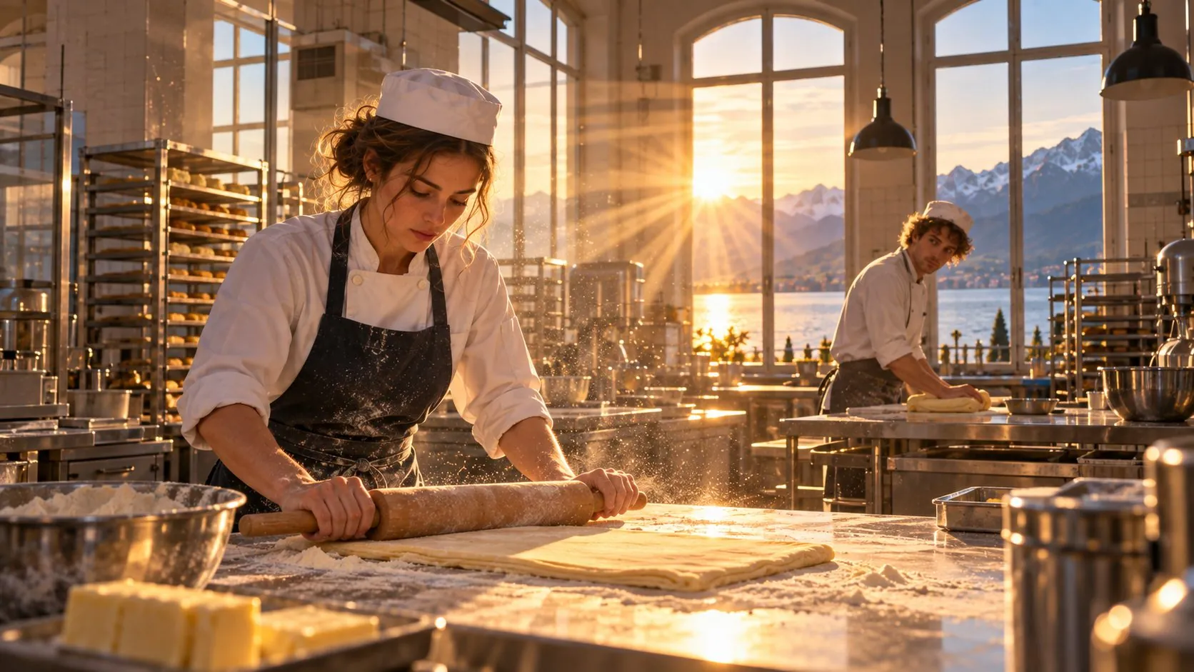 Lever du soleil sur le laboratoire